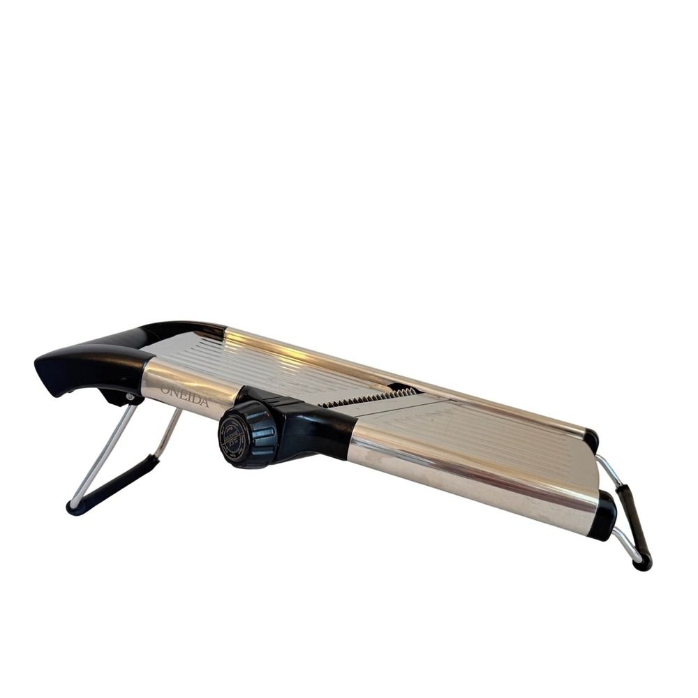 Oneida Mandoline Slicer Silver Black Stainless Steel Adjustable Julienne Blade